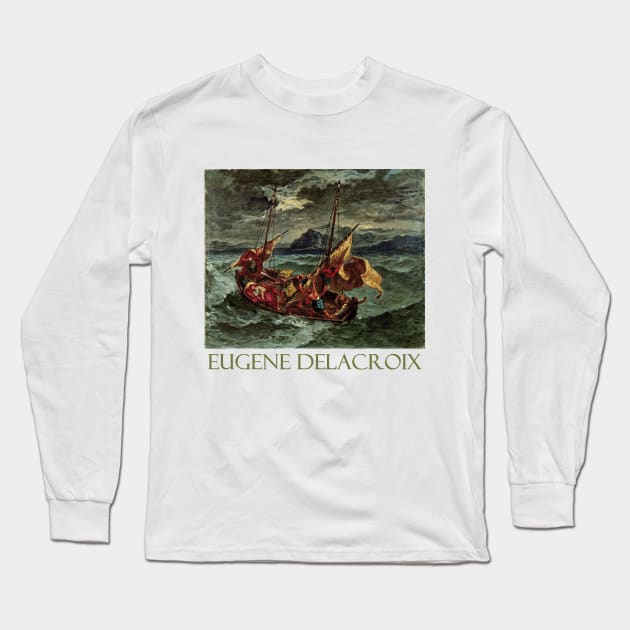 Christ on the Sea of Galilee by Eugène Delacroix Long Sleeve T-Shirt by Naves